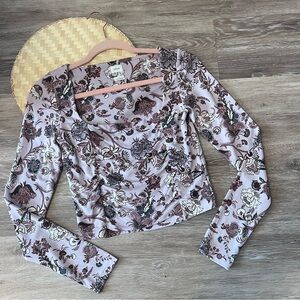Wilfred Lydia‎ floral square neck long sleeve crop top